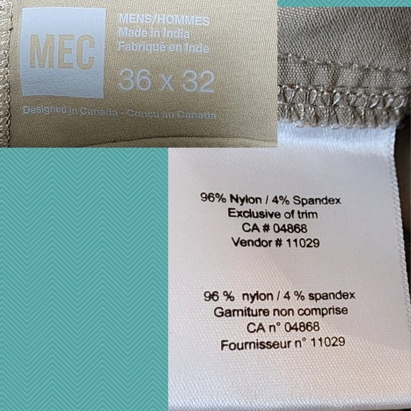 MEC Mountain Equipment Coop Beige Cargo Hiking Pants - Picture 5 of 5